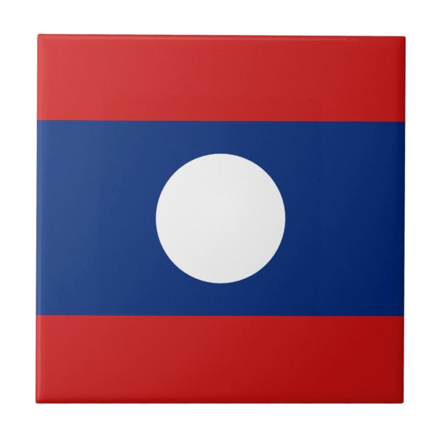 Carreau en céramique Drapeau du Laos (Devant)