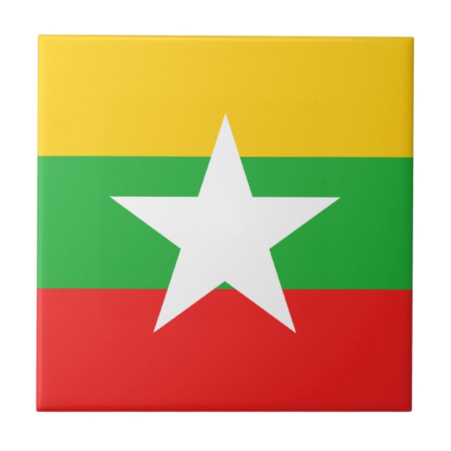Carreau en céramique Drapeau Myanmar (Devant)