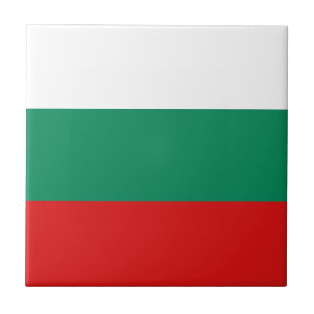 Carreau en céramique du drapeau de Bulgarie (Devant)