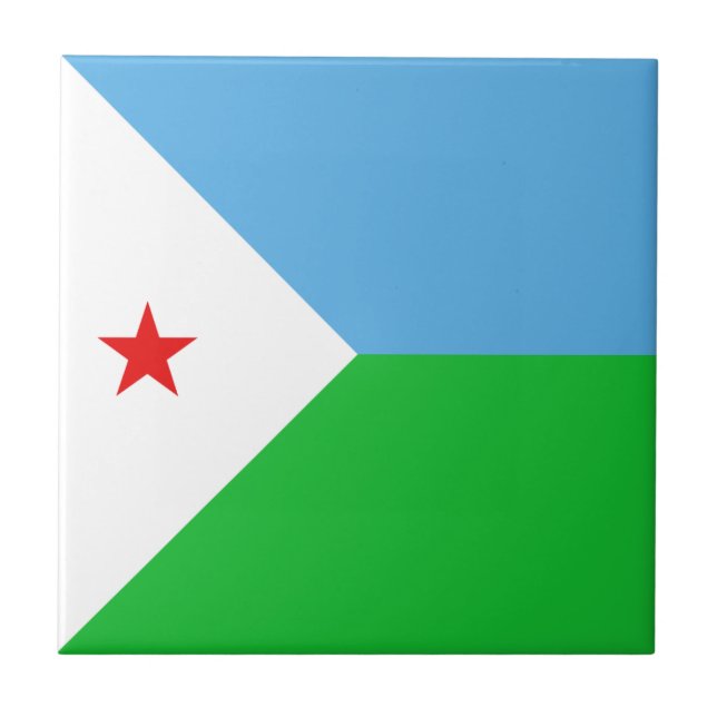 Carreau en céramique du drapeau de Djibouti (Devant)