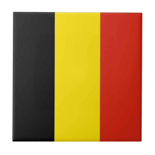 Carreau en céramique du drapeau de la Belgique (Devant)
