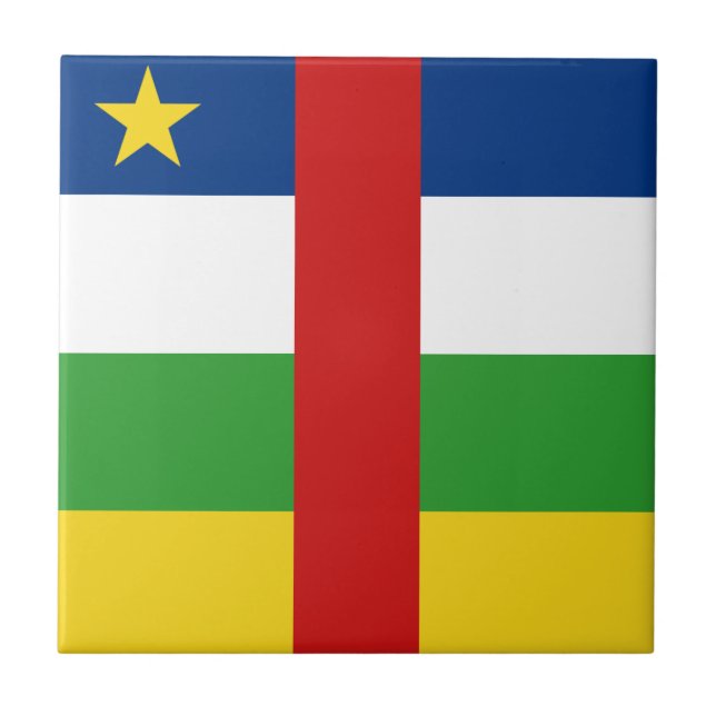Carreau en céramique du drapeau de la Centrafrique (Devant)