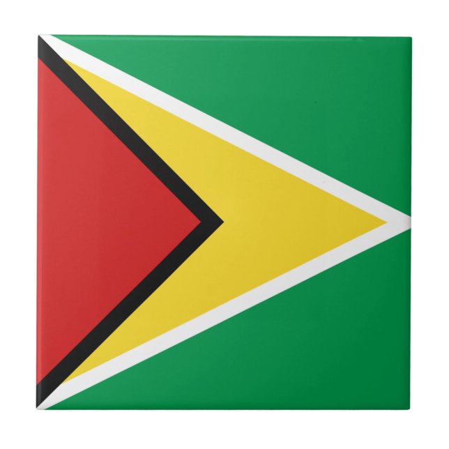 Carreau en céramique du drapeau de la Guyane (Devant)