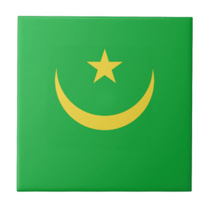 Carreau en céramique du drapeau de la Mauritanie