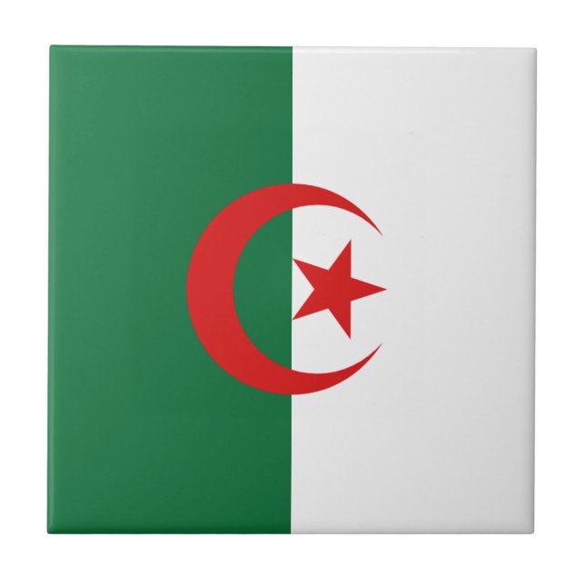 Carreau en céramique du drapeau de l'Algérie (Devant)