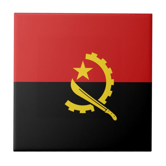 Carreau en céramique du drapeau de l'Angola (Devant)