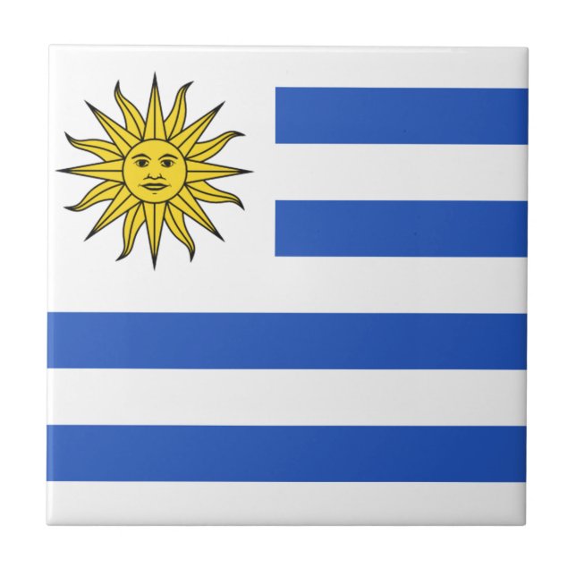 Carreau en céramique du drapeau de l'Uruguay (Devant)