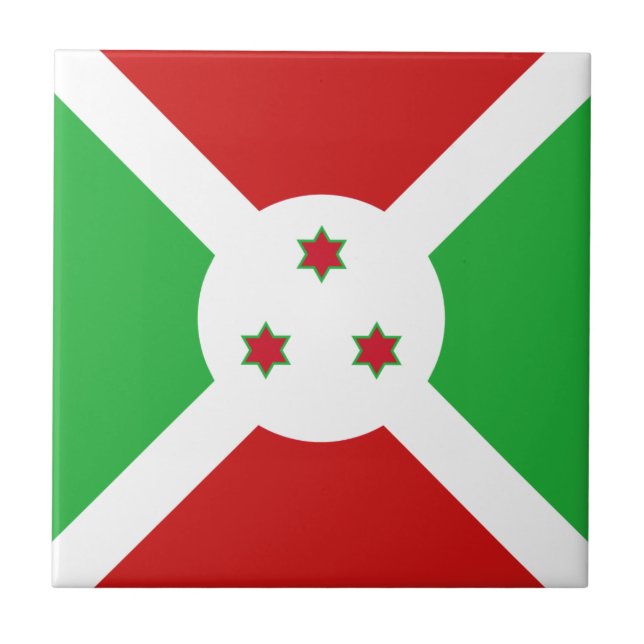 Carreau en céramique du drapeau du Burundi (Devant)