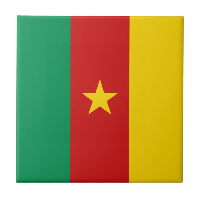 Carreau en céramique du drapeau du Cameroun (Devant)