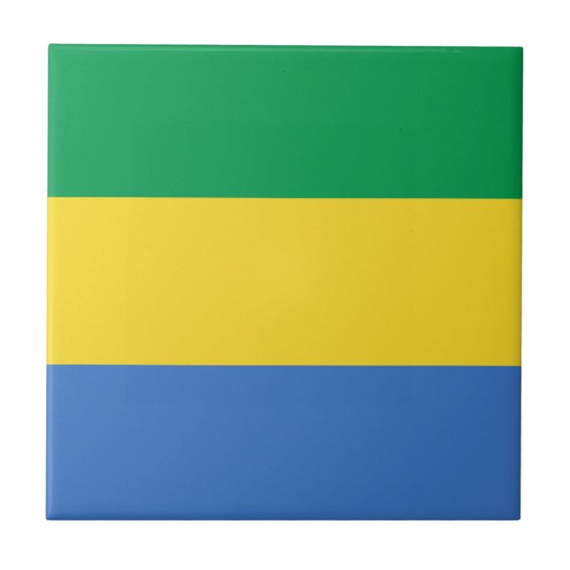 Carreau en céramique du drapeau du Gabon (Devant)