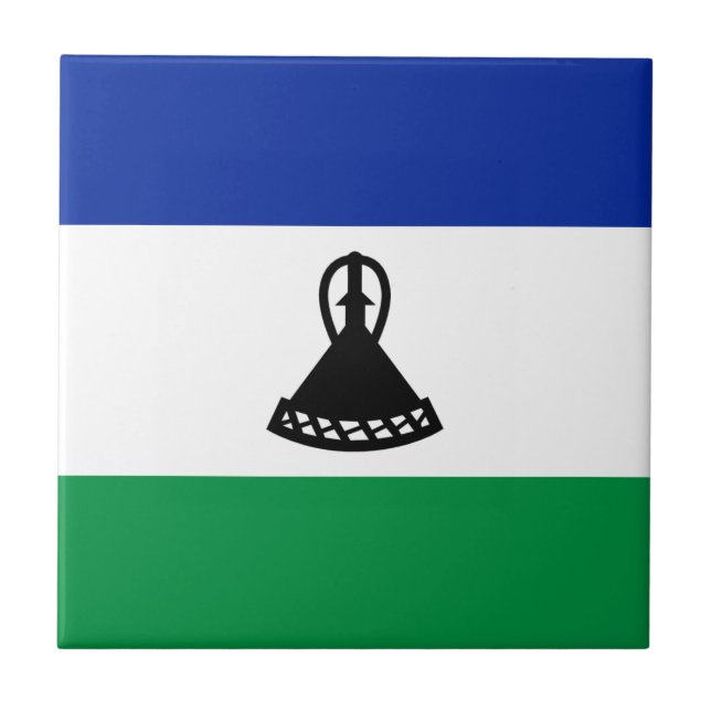 Carreau en céramique du drapeau du Lesotho (Devant)