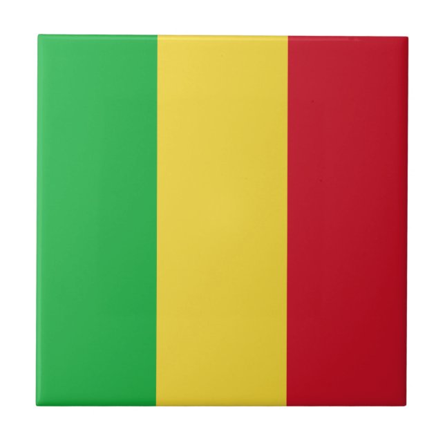 Carreau en céramique du drapeau du Mali (Devant)