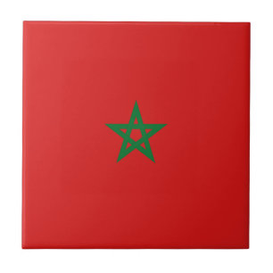 Carreau en céramique du drapeau du Maroc