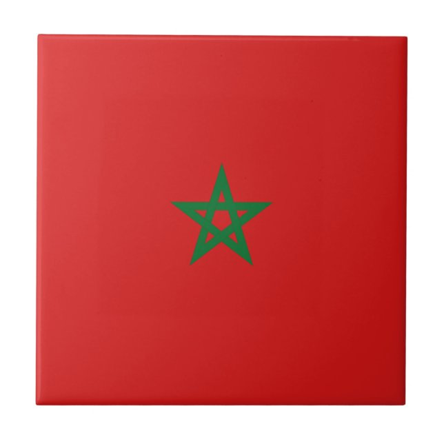 Carreau en céramique du drapeau du Maroc (Devant)