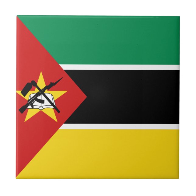 Carreau en céramique du drapeau du Mozambique (Devant)