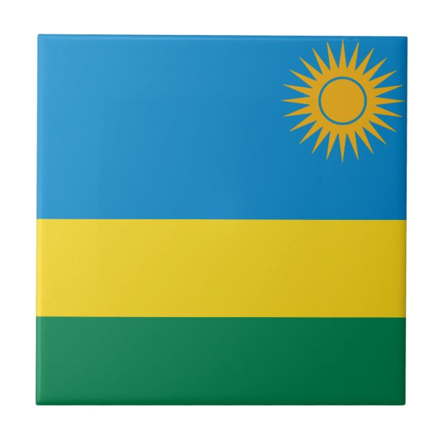 Carreau en céramique du drapeau du Rwanda (Devant)