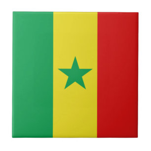 Carreau en céramique du drapeau du Sénégal