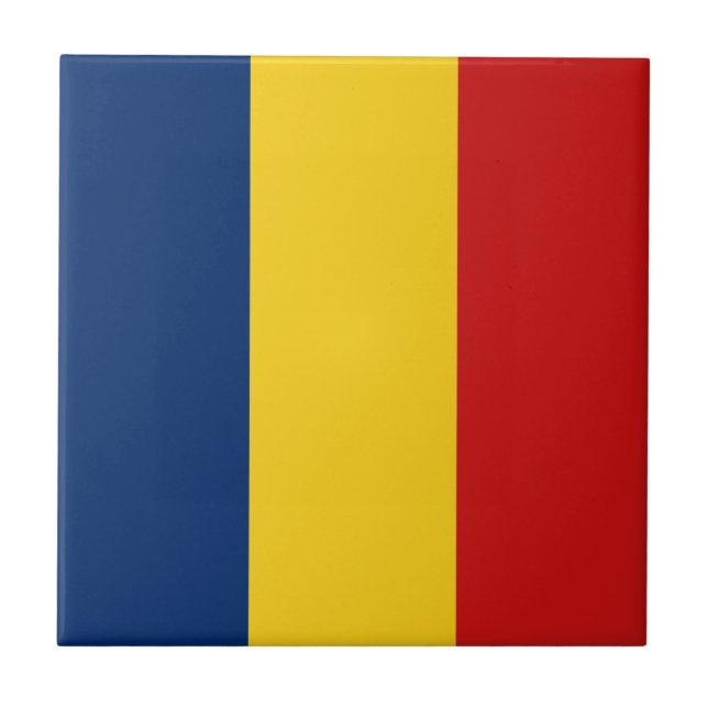 Carreau en céramique du drapeau du Tchad (Devant)