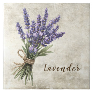 Carreau en céramique faux floral rustique lavande