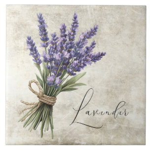 Carreau en céramique faux floral rustique lavande