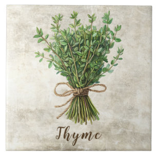 Carreau en céramique faux herbes rustiques thym ép