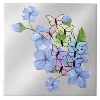 Carreau en céramique Fleurs & Papillons