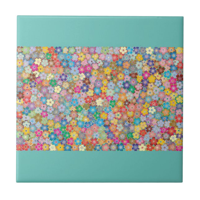 CARREAU EN CÉRAMIQUE FLORAL (Devant)