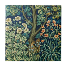 Carreau en céramique floral faune forestière Willi