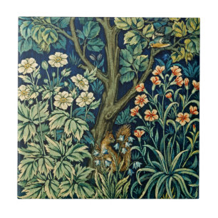 Carreau en céramique floral faune forestière Willi