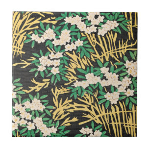 Carreau en céramique floral japonais Watanabe Seit