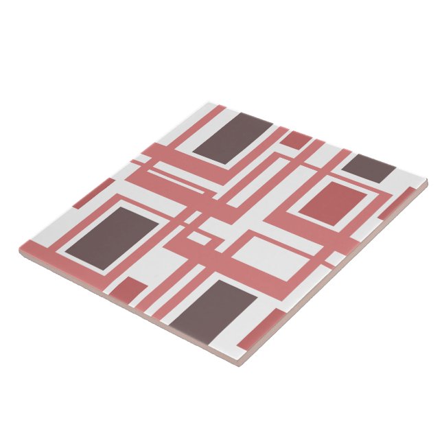 Carreau en céramique géométrique rose Boho Blush (Côté)