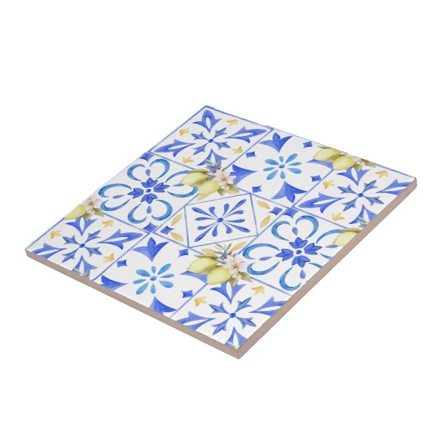 Carreau en céramique motif de citron de style fran (Côté)