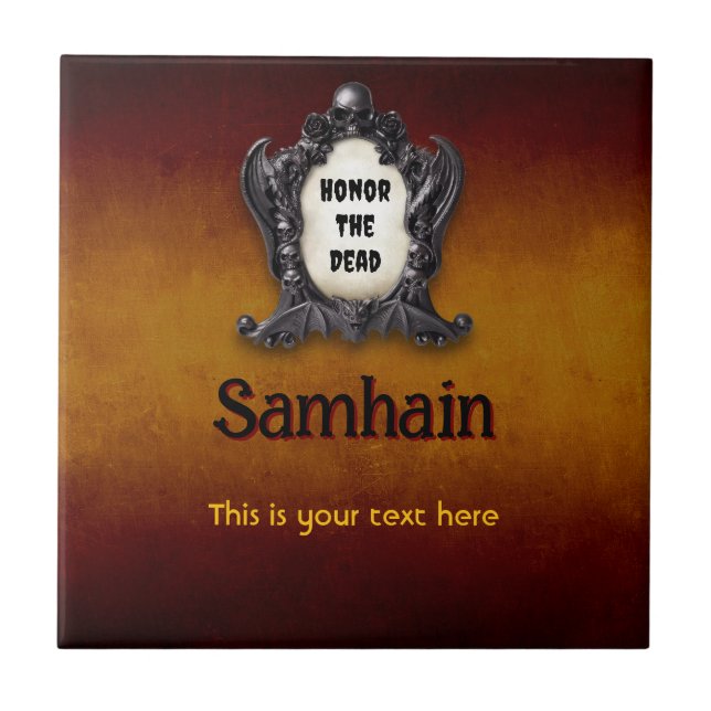 Carreau en céramique personnalisable de Samhain (Devant)