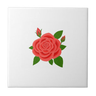 Carreau en céramique rose rouge avec boutons