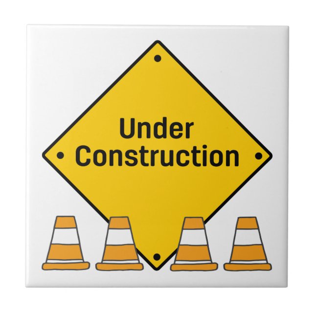 Carreau En construction avec des cônes (Devant)