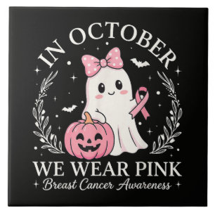 Carreau En Octobre Nous Portons Le Fantôme Rose Halloween