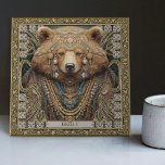 Carreau Enchanted Spirit Bear Nom personnalisé<br><div class="desc">Plongez-vous dans l'aura captivante de notre Carrelage en céramique Enchanted Spirit Bear. Réalisée avec soin, la tuile présente un ours orné de bijoux tribaux, incarnant l'esprit d'esthétique joyeuse et de culture punk tapis. Cet ours rayonnant symbolise les esprits protecteurs et aimés des membres de la famille, des amis ou des...</div>