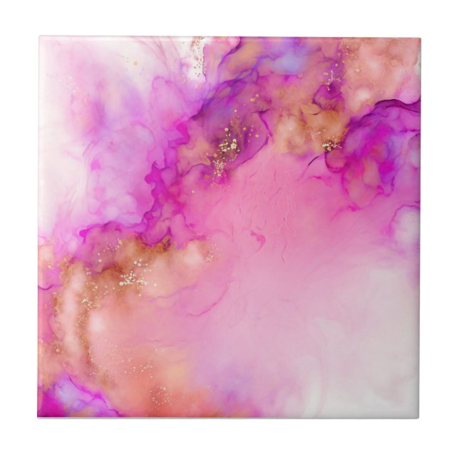 Carreau Encre d'alcool Abstrait fluide | (Devant)