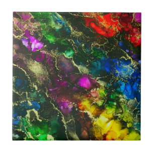 Carreau Encre d'alcool psychédélique Peinture Abstraite