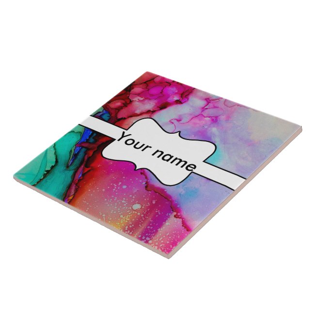 Carreau Encre verte pourpre rouge (Côté)