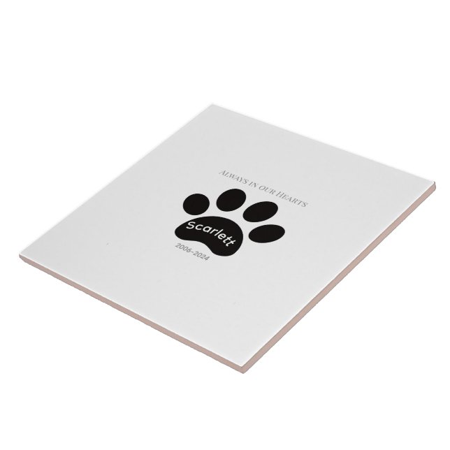 Carreau Enduring Paw Print Remembrance Design (Côté)