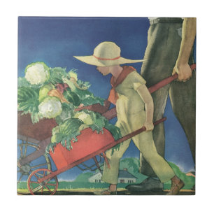 Carreau Enfant Vintage, Jardinage Biologique; Jardin de la