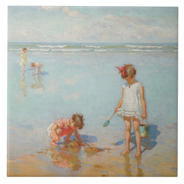 Carreau Enfants en bord de mer (Summer Beach Scene) (Devant)