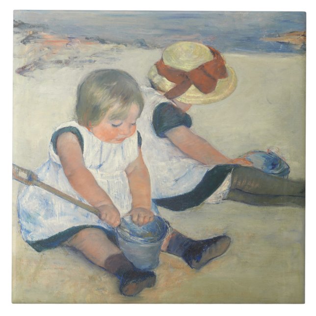 Carreau Enfants jouant sur la plage, 1884 (Devant)