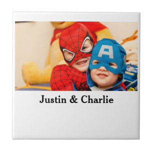 Carreau Enfants mignons garçons filles photo cadeaux de fa