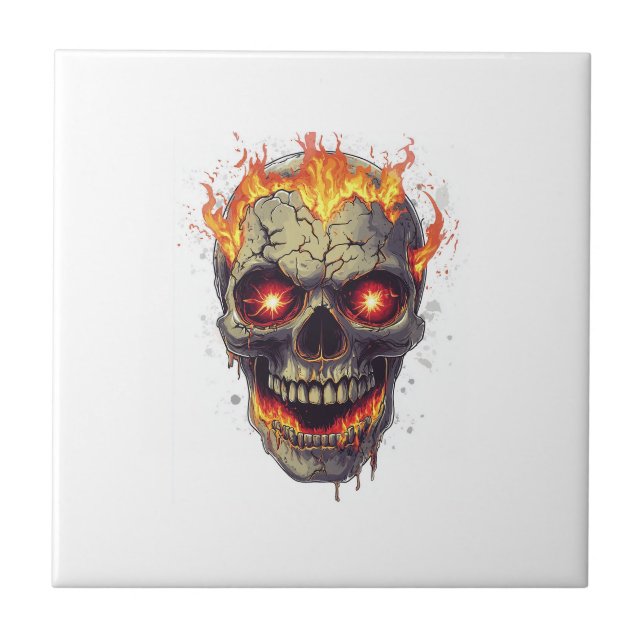 Carreau Enfer infernal de crâne (Devant)