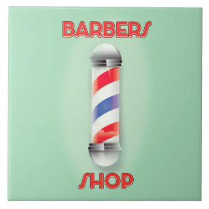 Carreau Enseigne de poteau vintage de salon de coiffure po