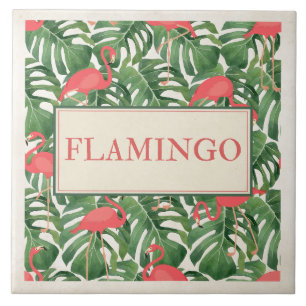 Carreau Enseigne flamant rose