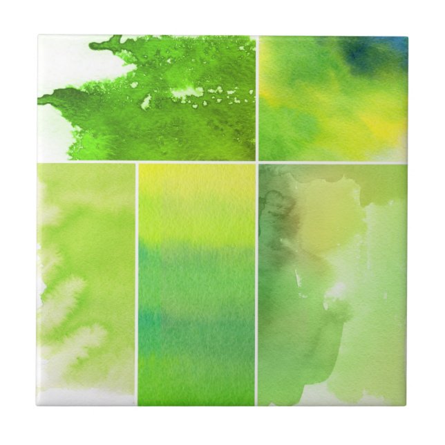 Carreau Ensemble d'abrégé sur aquarelle peint à la main (Devant)