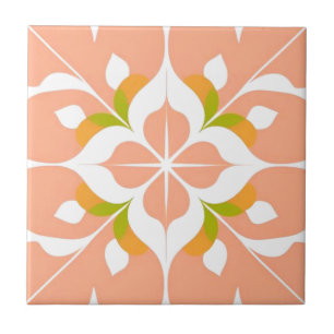 Carreau Ensemble de tuiles florales saumons pétales - Moti